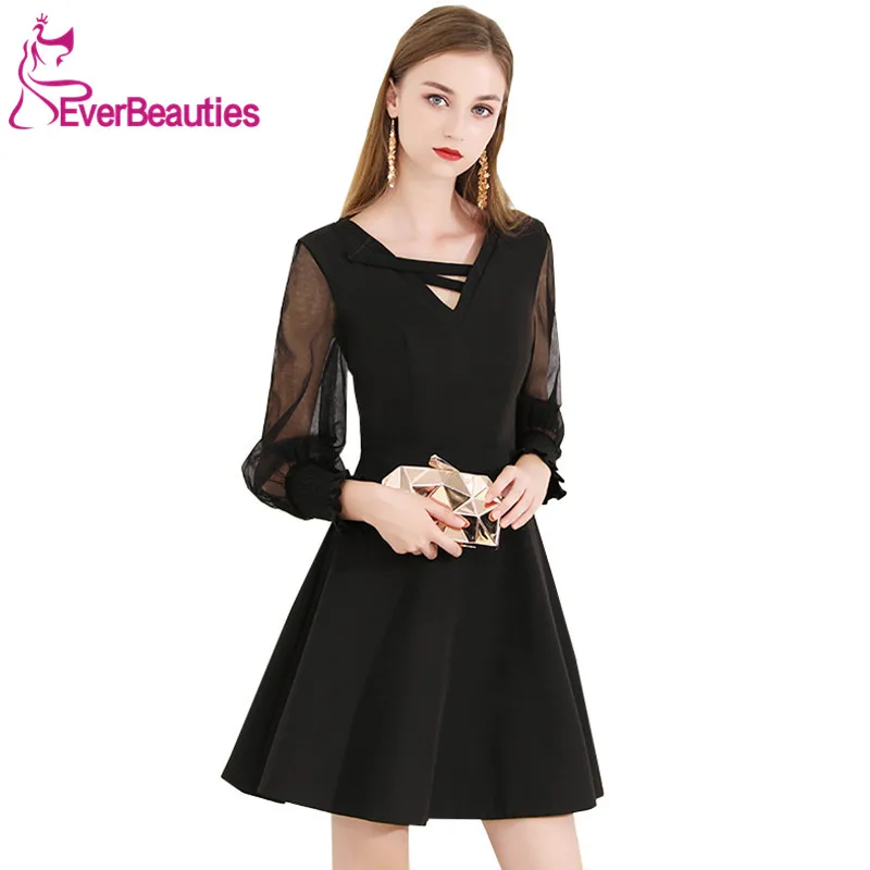 

Vestidos Coctel Mujer 2019 Cocktail Dresses Long Sleeves Homecoming Dresses Prom Party Vestidos Cortos De Cocktail