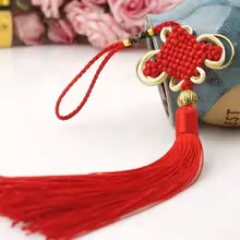 1 шт. китайский счастливый красный узел Вышивка крестом кисточка Китайский год украшения китайский талисман на удачу узел подарок