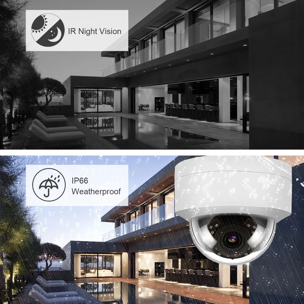 Noturna ao ar Alerta de Detecção de Movimento à Prova de Intempéries Unilook Hikvision Compaible Dome Poe Câmera ip Visão Livre ir 30 m Ip66 Onvif 3mp 8 Unilook (hikvision compaible) 3mp dome poe câmera