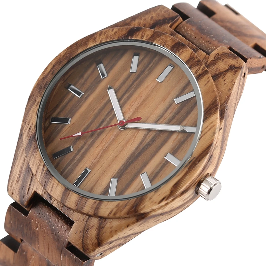 Полная Полоса бамбуковые деревянные мужские наручные часы природа деревянный ремешок складной застежка кварцевые мужские часы ручной работы деревянные часы Подарки для мальчика