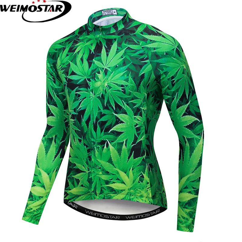 

Weimostar 2019 Green Cycling Jersey Autumn Long Sleeve Polyester Pro Team Bicycle Clothing MTB Bike Jersey Top Maillot Ciclismo
