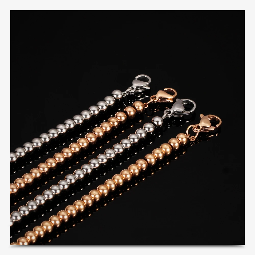 Модный женский браслет ювелирные изделия из нержавеющей стали 5 мм бусины браслеты и браслеты
