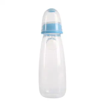 

2019 New Silicone Baby Bottle With Spoon Food Supplement Rice Paste Feeding Bottles Convenient and practical BPA Free 240ML
