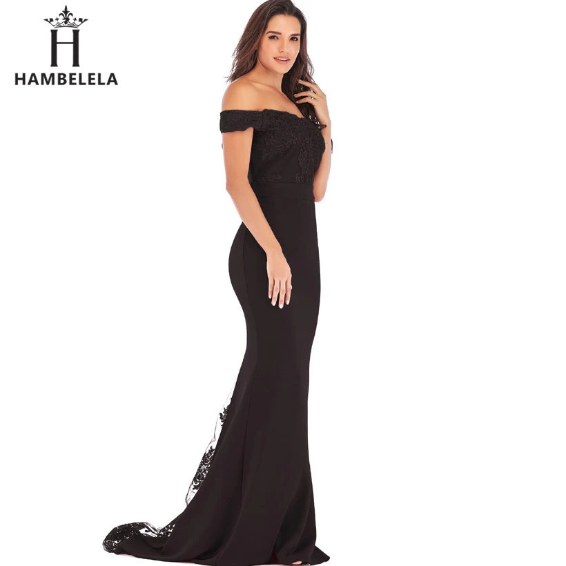 HAMBELELA Vestido De Festa Pink Black Red Mermaid Dress Lace Top Bodice Slim Long Formal Party Dress Charming Wedding Party Gown (6)