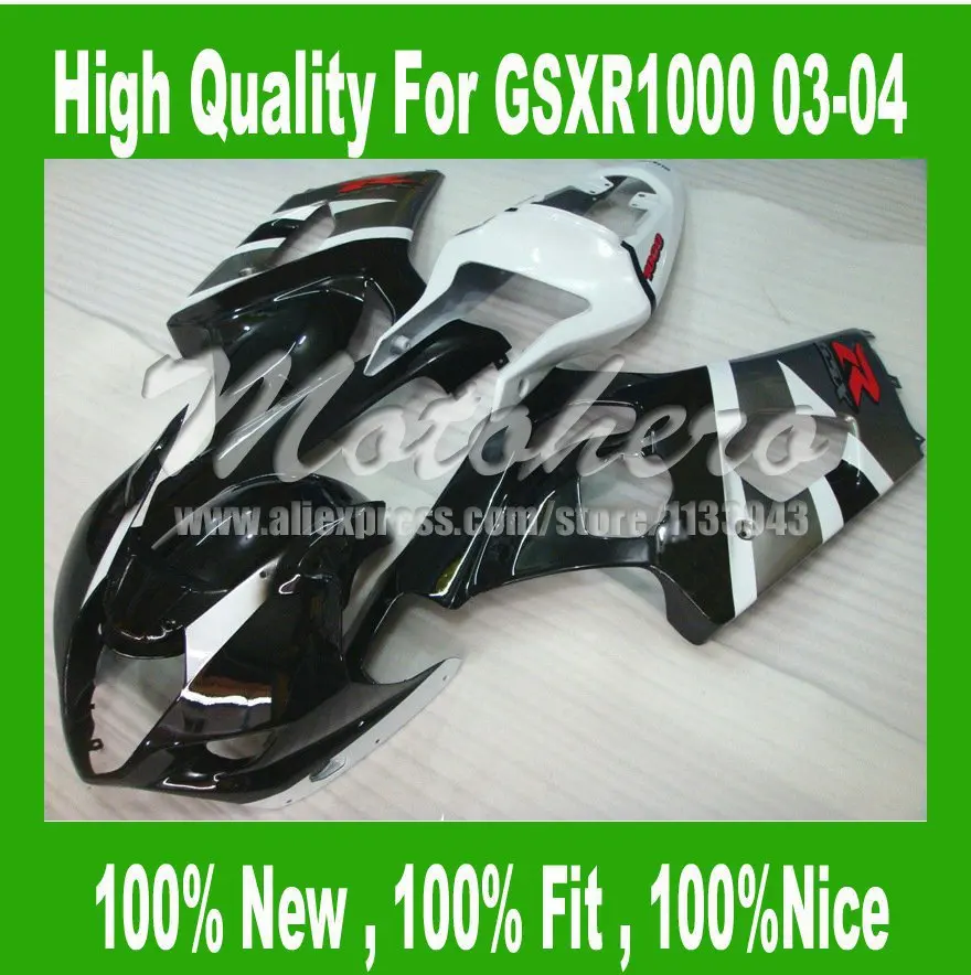 

For K3 SUZUKI GSX R1000 2003 2004 GSXR 1000 GSX-R1000 03-04 GSXR1000 K3 03 04 Whie Black Full Fairing