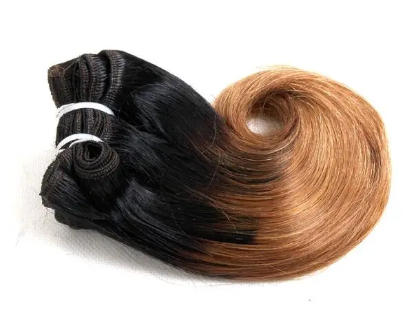 8 дюймов бразильские волнистые волосы для тела короткие накладные волосы#613 темно-бордовый волнистые волосы для тела 4 пучка бразильское короткое переплетение - Цвет: T1B/27