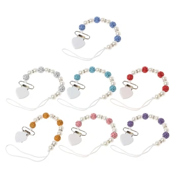 

Handmade Bling Crystal Princess Baby Pacifier Chain Chupeta Nipples Dummy Clips