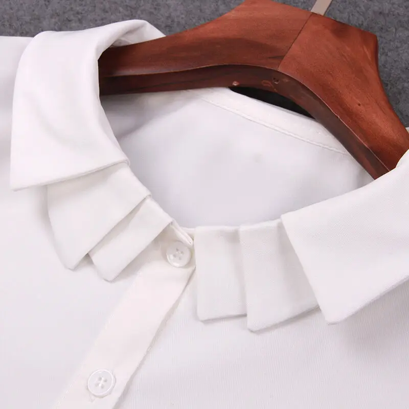 

Fake False Collar shirt womens blouse white Three Layers Tie Detachable Collar female False Collar Lapel Ladies decor fake