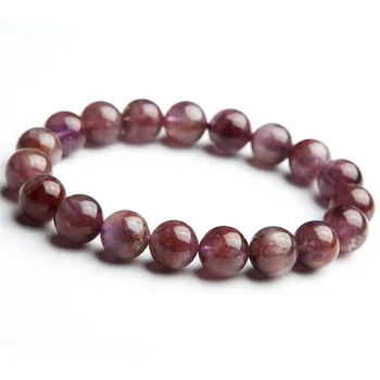 

Genuine 10mm Natural Auralite 23 Bracelets Women Men Stretch Crystal Round Bead Fashion Jewelry Bracelet