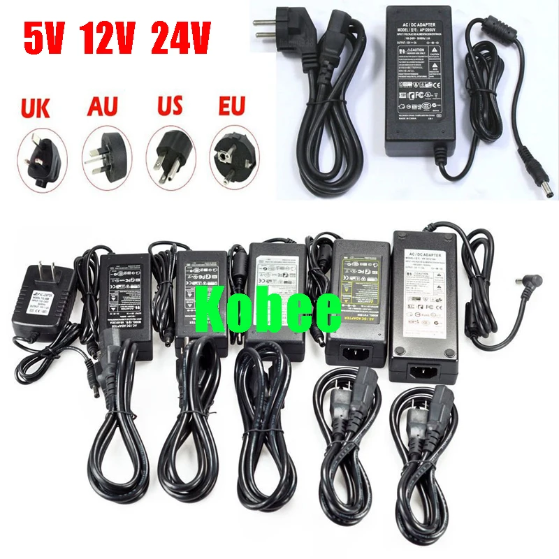 AC/DC 5V 12V 24V 1A/2A/3A/4A/5A/8A Power Supply Adapter Transformer Charger 1x 