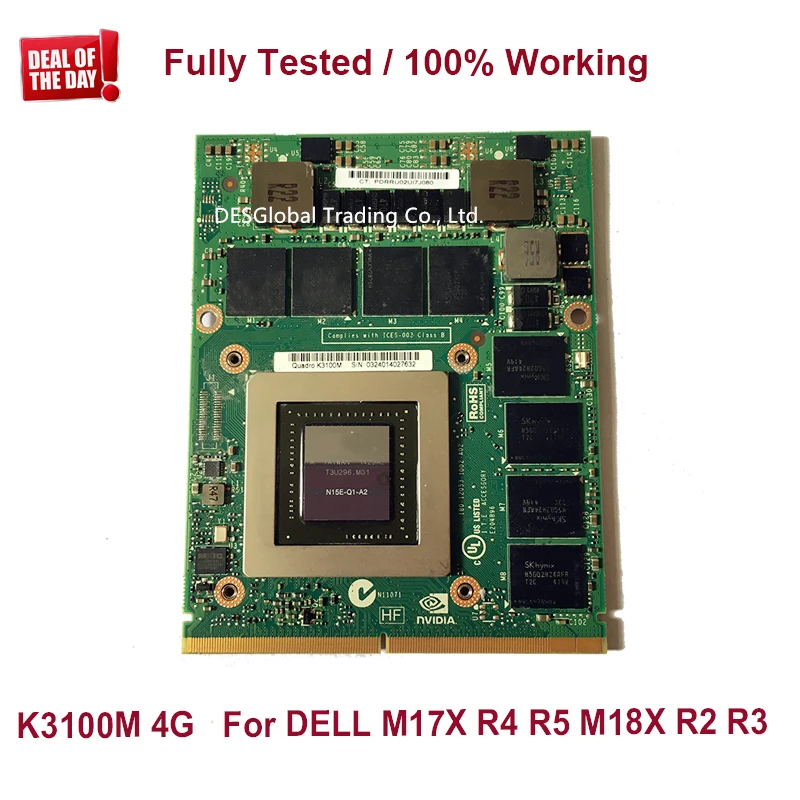 

Brand New K3100M K3100 Graphic Video Card 4GB N15E-Q1-A2 For DELL M6700 M6800/M6600 HP 8740W 8760W ZBOOK 17 Fully Tested
