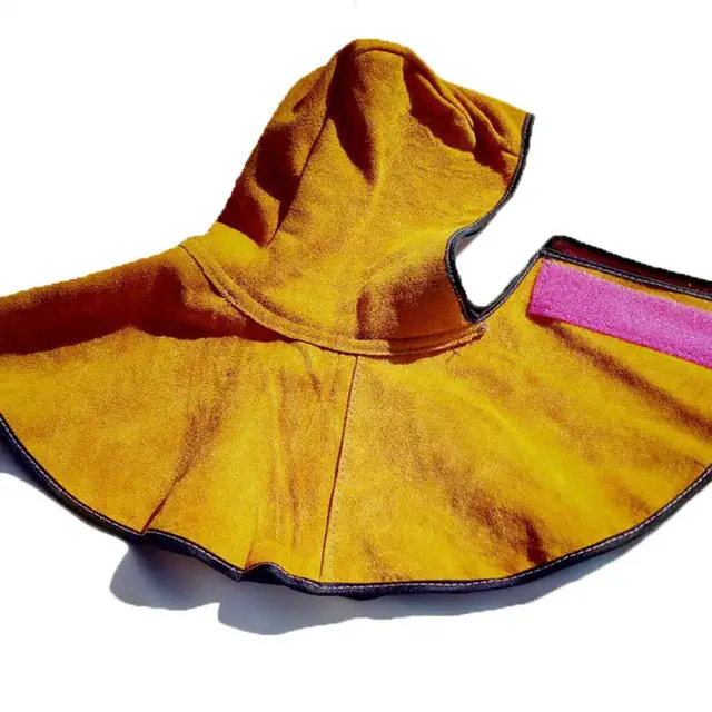 LanLan Leather Wear Resistant Welding Helmet Heat Insulation Tippet for Argon Arc Welding Working Hat