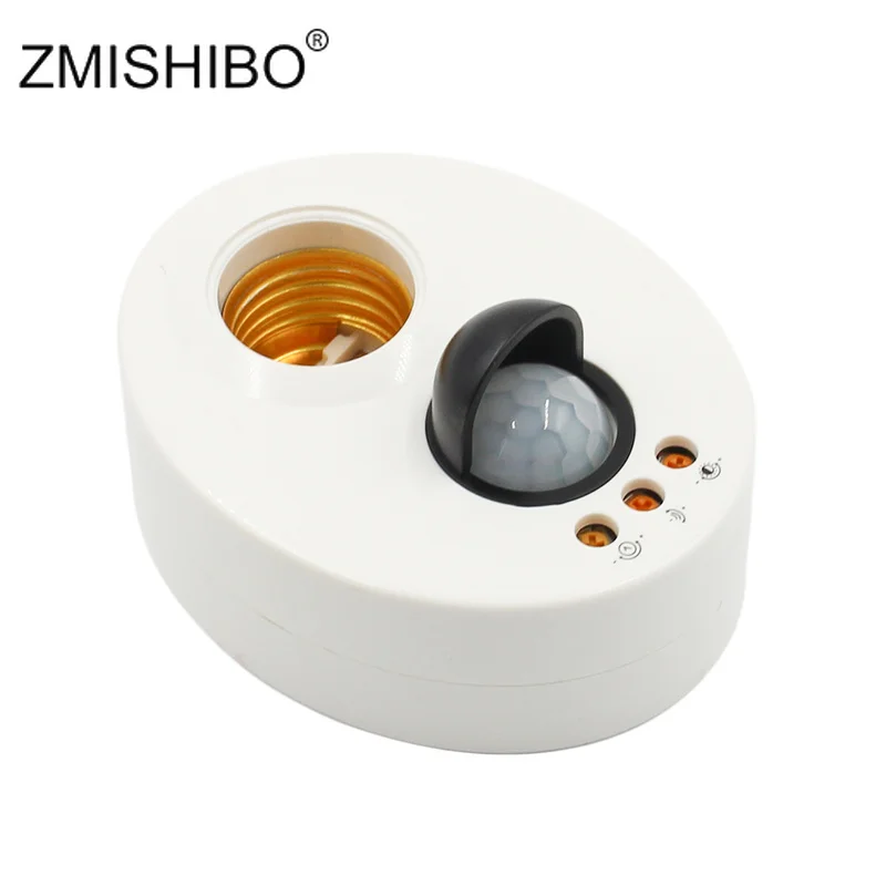 ZMISHIBO AC110-250V E27 держатель лампы с ИК-Сенсор 10 м время диапазон чувствительности Регулируемая чувствительность индукции человеческого тела