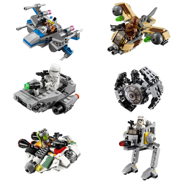 6 Pcs Star Wars Stormtrooper Mini Clan X Wing Fighter Pesawat Ruang