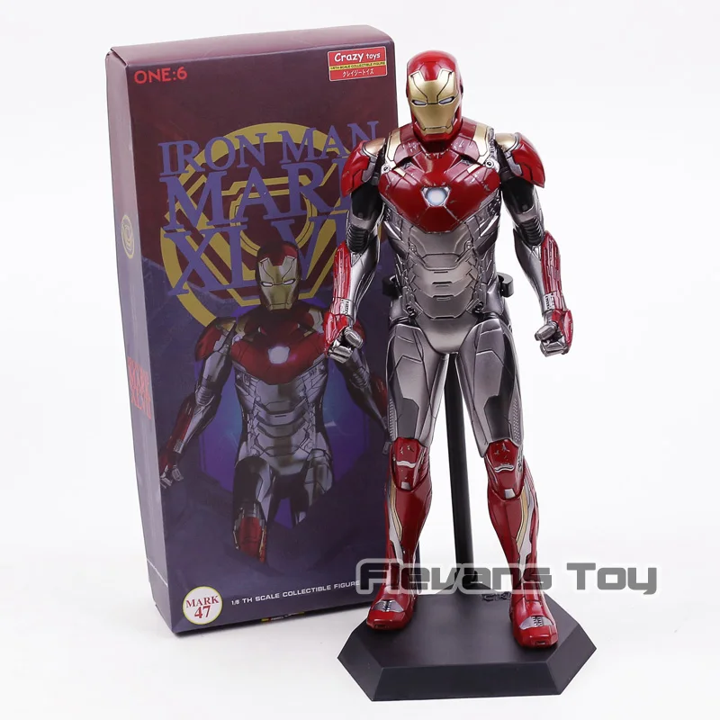 

Crazy Toys Iron Man Mark XLVII MK 47 Tony Stark 1/6 Scale PVC Action Figure Collection Model Toy Statue