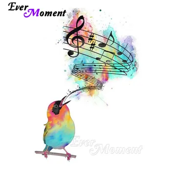 

Ever Moment Diamond Painting Bird Singing Musical Picture Mosaic Full Square Drill Diamond Embroidery Decoration For Home S2F560