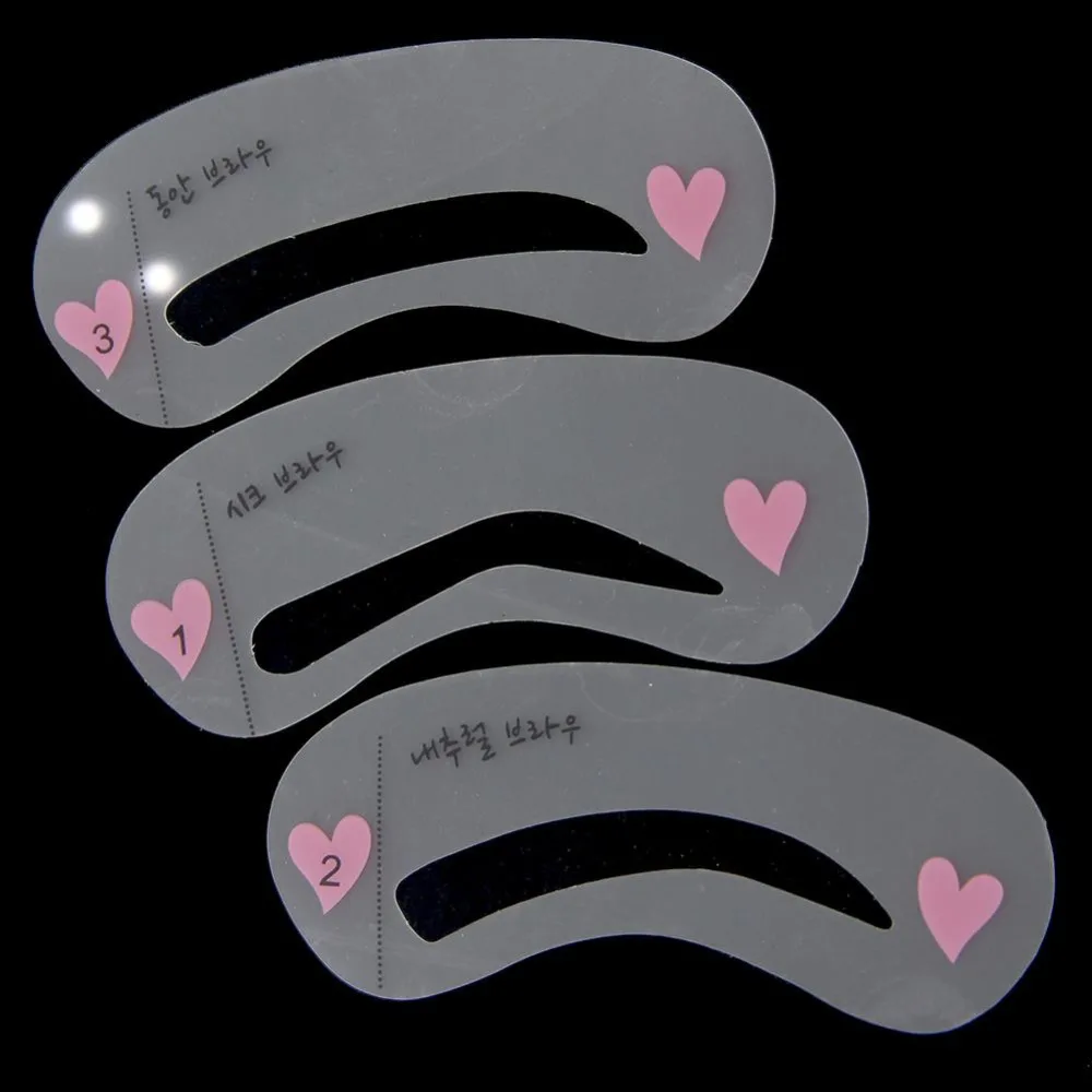 

Flat nature European eyebrow 3 style Eyebrow stencil Eyebrow Tattoo Artifact eyeliner eyebrow card reusable DIY makeup tool 9pcs