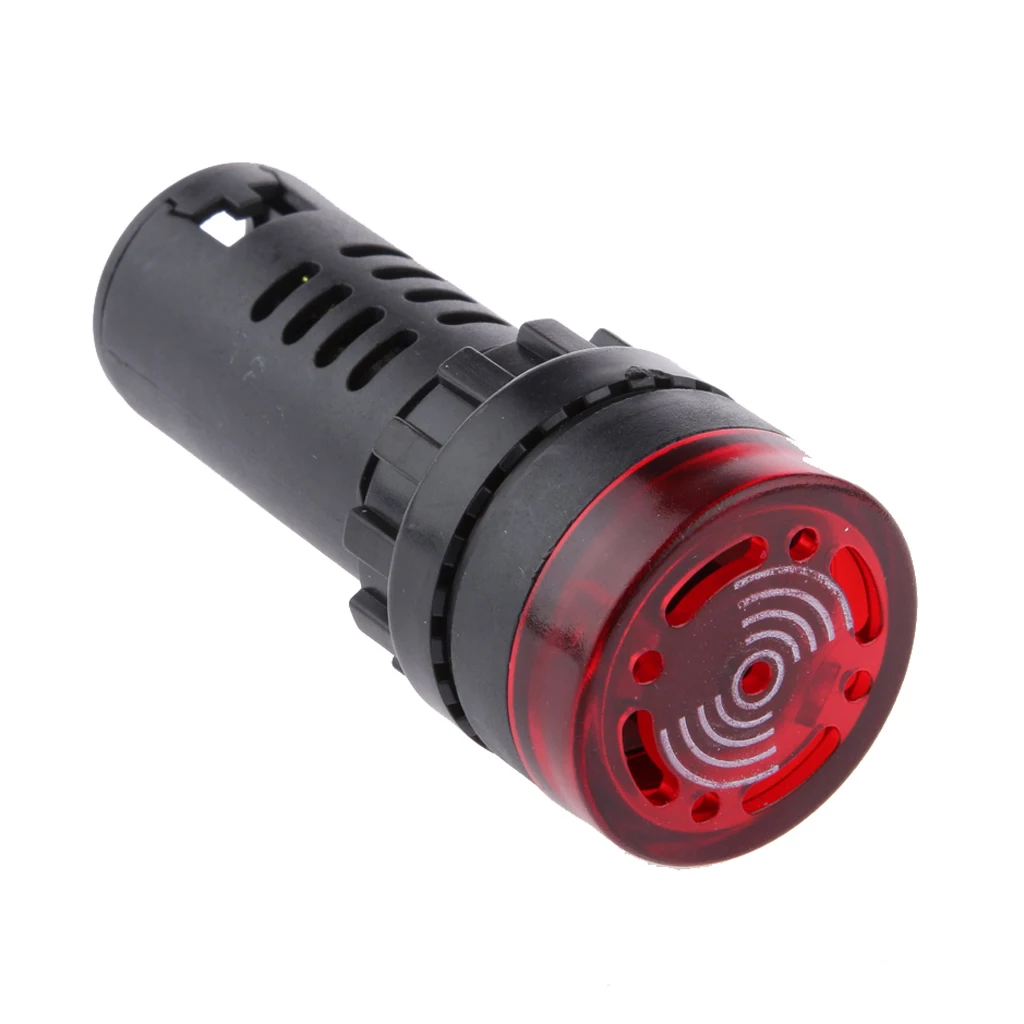 

AC/DC 24V Indicator Lights Red LED Flush Panel Mount 7/8inch 22mm LED Signal Light buzzer flash light