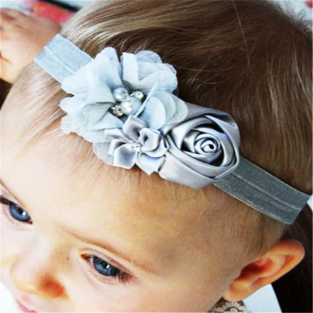 Fancy Kids Headband Colorful Flower Cute European Style Korean Mesh Elastic Children s Hairband font b