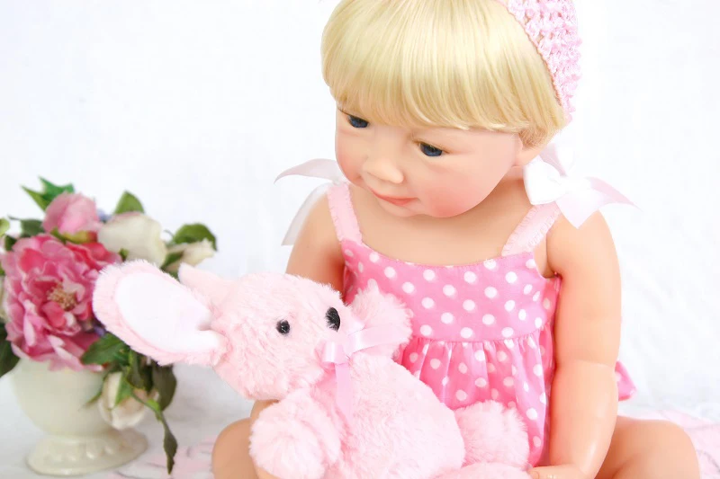 Boneca reborn 22 дюймов полное тело виниловых Reborn для маленьких девочек куклы Высокое