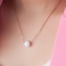 Chapado en oro rosa negro blanco de cerámica bolas gargantilla collar 2015 regalo de cumpleaños de la joyería fina de acero titanium envío gratis not fade