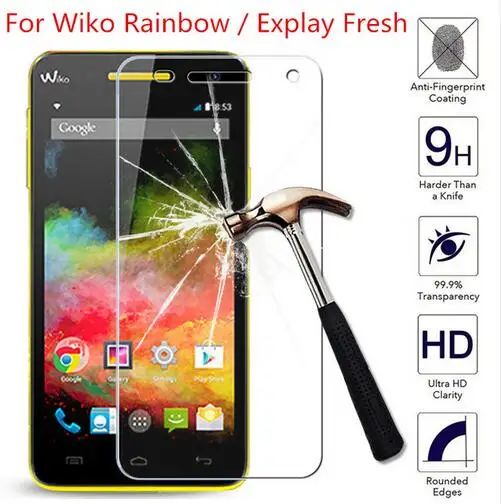 Для Wiko Rainbow/Explay Fresh 5,0 дюймов Закаленное стекло-экран протектор 0,26 мм 2.5D 9H Передняя Защитная Пленка премиум класса чехол