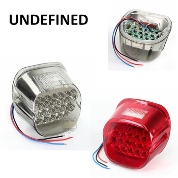 

12V Motorcycle 3Wires 22+4 LED Tail Brake License Plate Light Red Smoke Lens For Harley Cross Bones Dyna