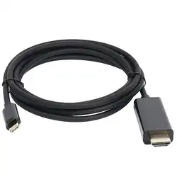 Кабель usb type C (Thunderbolt 3) на HDMI 4 K UHD 1,8 M, адаптер USB 3,1 (USB-C) на HDMI штекер на мужской золотой шнур с покрытием