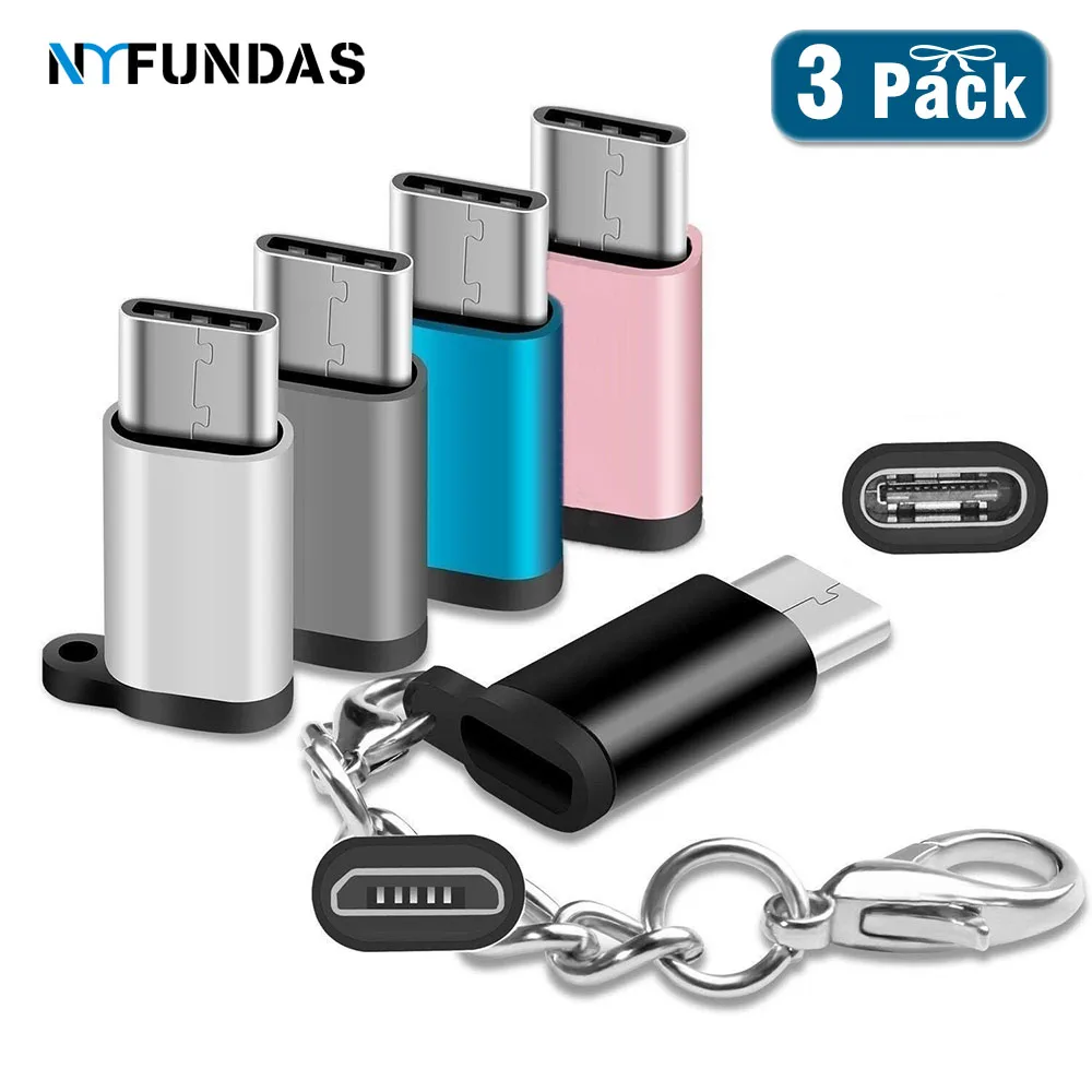 

NYFundas 3PCS Micro USB Female to USB-C Male Converter Android Cable Connector For Huawei P30 P20 Pro Lite Xiaomi redmi K20 pro