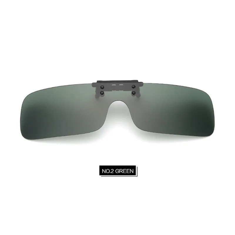 XojoX, мужские поляризованные солнцезащитные очки на клипсах, женские, антибликовые, модные, флип-ап очки для близорукости, линзы, очки для ночного вождения - Цвет линз: GREEN