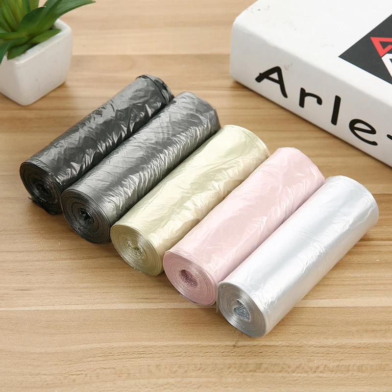 

20pcs/Roll Household Disposable Black Plastic Storage Bag Kitchen Bathroom Garbage Bags Trash Bags