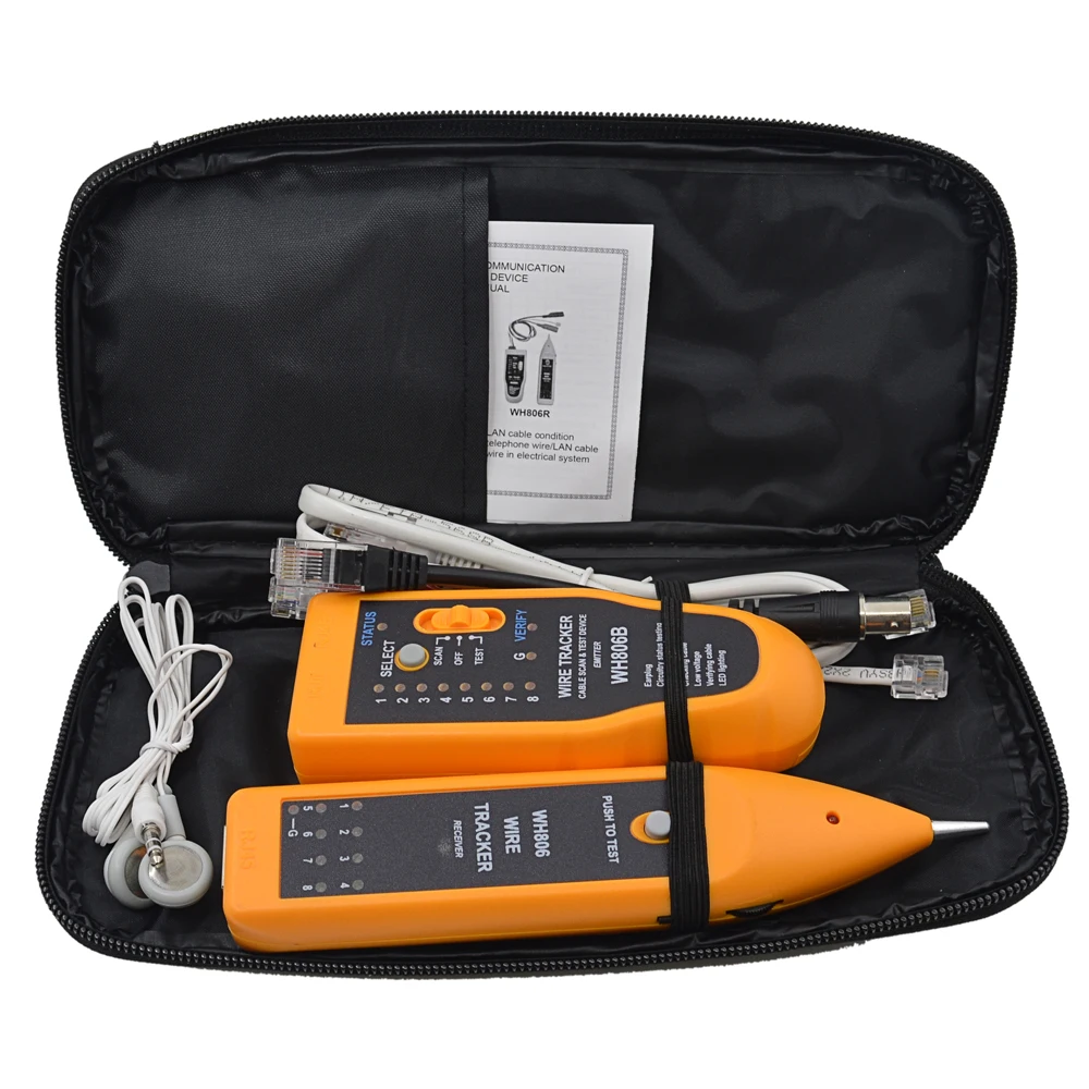 

WH806B Telephone Network Cable Tester STP UTP Cat5 Cat6 Cat6A RJ45 RJ11 BNC Electrical Wire Tracker Networking Tools