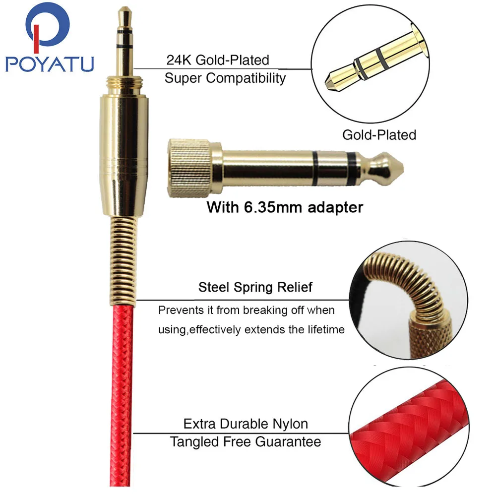 Poyatu кабель для наушников AKG K450 k451 k452 K480 Q460 y40 y45bt Y50 y55 y50bt k845bt k840kl k545 N60 K490 NC аудио