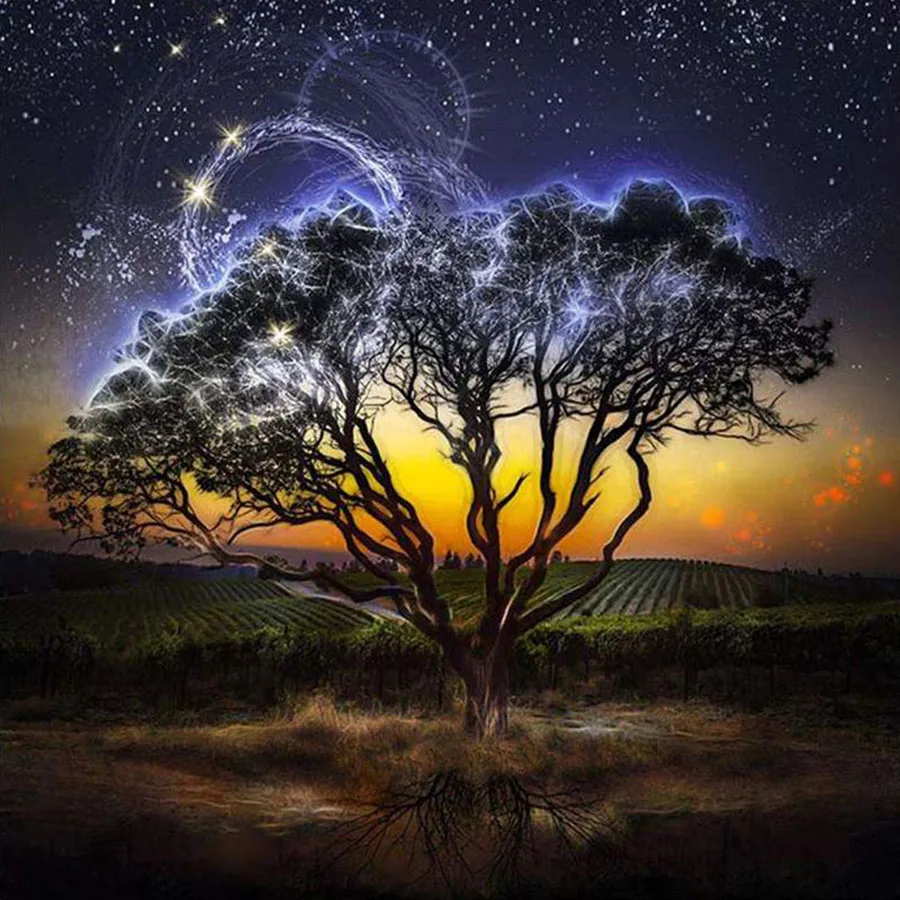 5d Diamond Painting Tree Of Wisdom Cross Stitch Needlework Home Decorative full Square round Diamond 3d Embroidery life tree arts