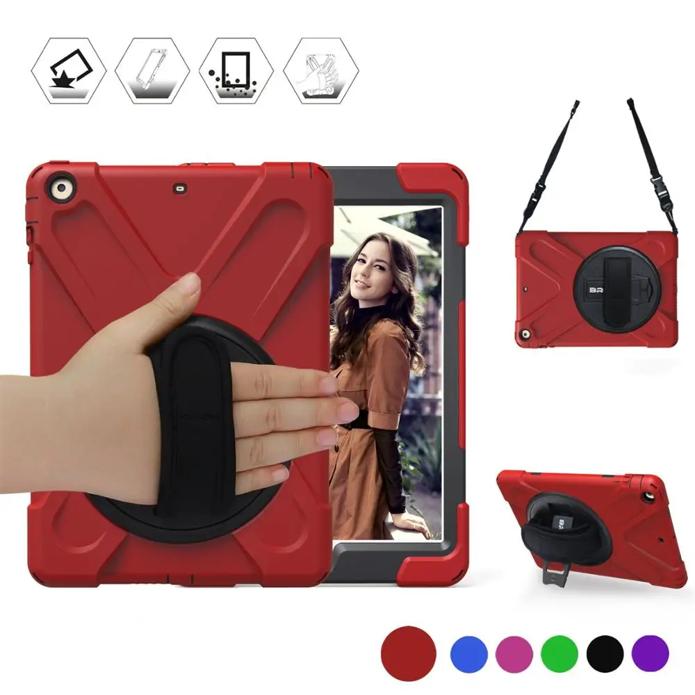 

Conelz For iPad Air 2 Case iPad 6 Shockproof Case with 360 Degree Swivel Kickstand Hand Strap Shoulder Strap for iPad Air 9.7''