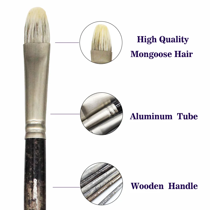 Eval 6 шт хорек Барсук березовый стержень качество акварельные краски кисти профессиональные масло гуашь акриловые декоративные товары для рукоделия