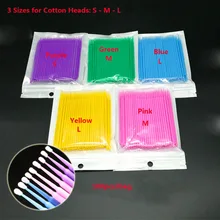 1000 шт смешанные размеры S-M-L хлопковая щеточка для чистки хлопка микроблейдинг микро щетки тампон без ворса татуировочная щетка для вышивания палочки