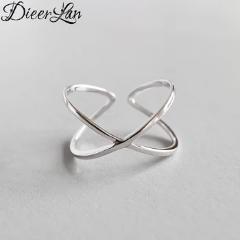 

DIEERLAN Bohemian Vintage 925 Sterling Silver Cross Finger Rings for Women Adjustable Antique Ring Anillos