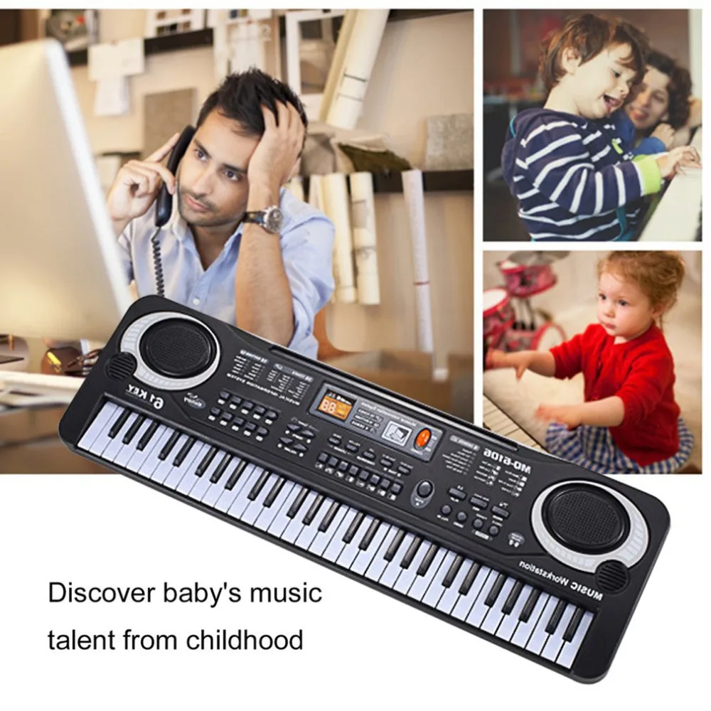 TSAI 61 клавишная электронная фортепианная музыкальная клавиатура с микрофоном музыкальный инструмент для детей раннего обучения инструмент для детей США ЕС