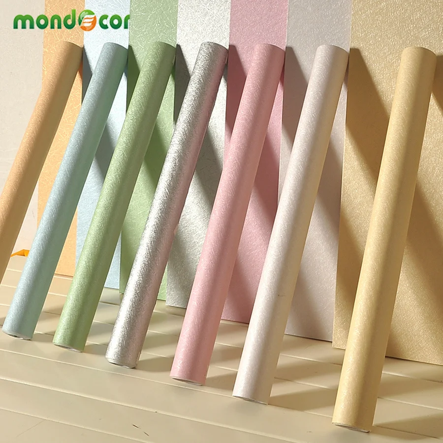 

Modern Solid Color Waterproof Silk Wall Sticker PVC Vinyl Contact Paper Peel and Stick Wallpaper for Bedroom Home Decor Decals