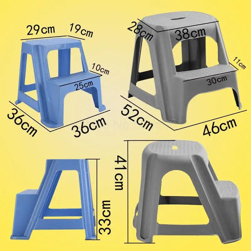 

Children's foot wash stool anti-skid kitchen ladder ascendant stool Plastic double step stool two-level foot stool