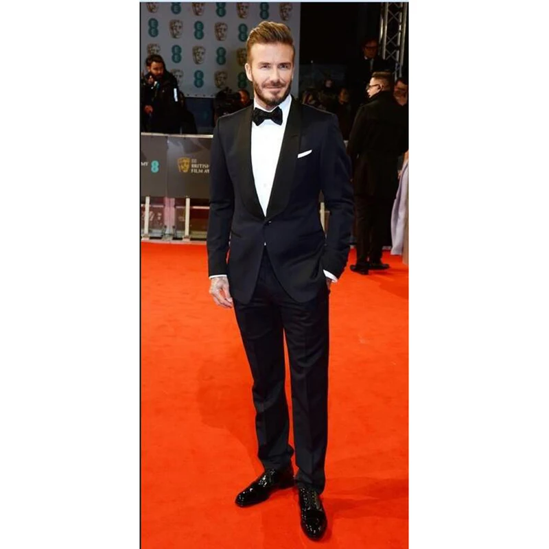 

Navy Blue Mens Suits With Pants Groom Tuxedos Formal Best Men Groomsman Bridegroom Men Wedding Prom Party Suit