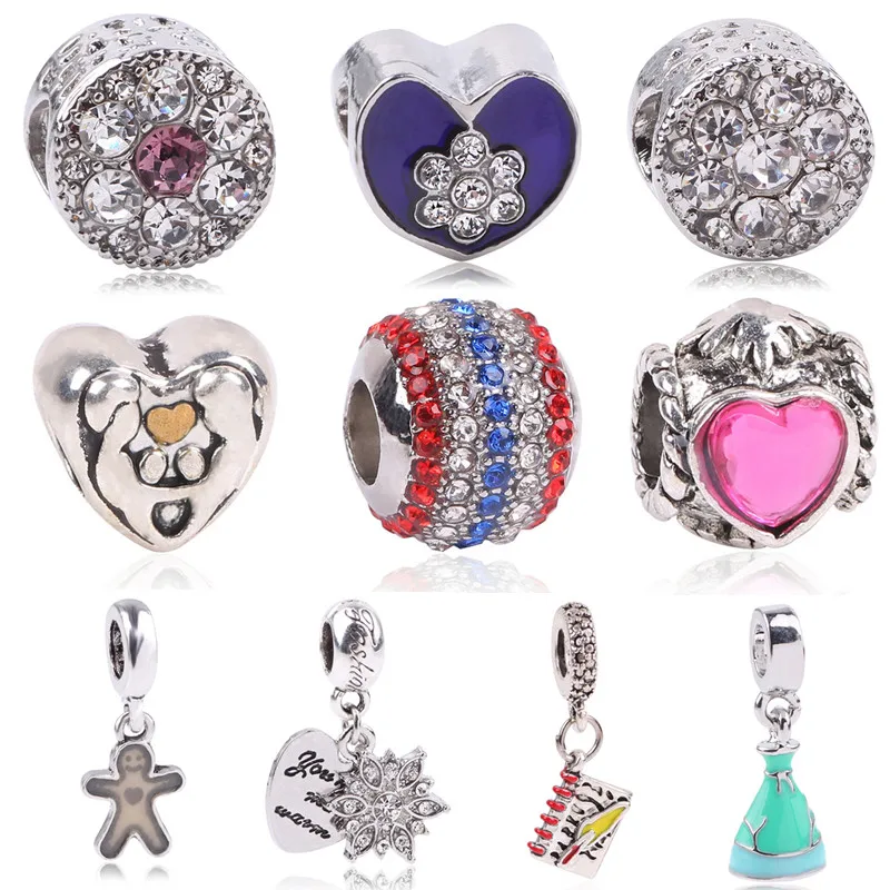 

2019 New Plated Silver Beads Abstract Gold Style European Charms Bead Fit Pandora Style Bracelet Bangle Original Jewelry Making