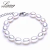 Pulsera de Perlas Naturales Real de plata de ley 925 con cierre, pulsera de perlas cultivadas en agua dulce para boda, regalo para hija ► Foto 2/4