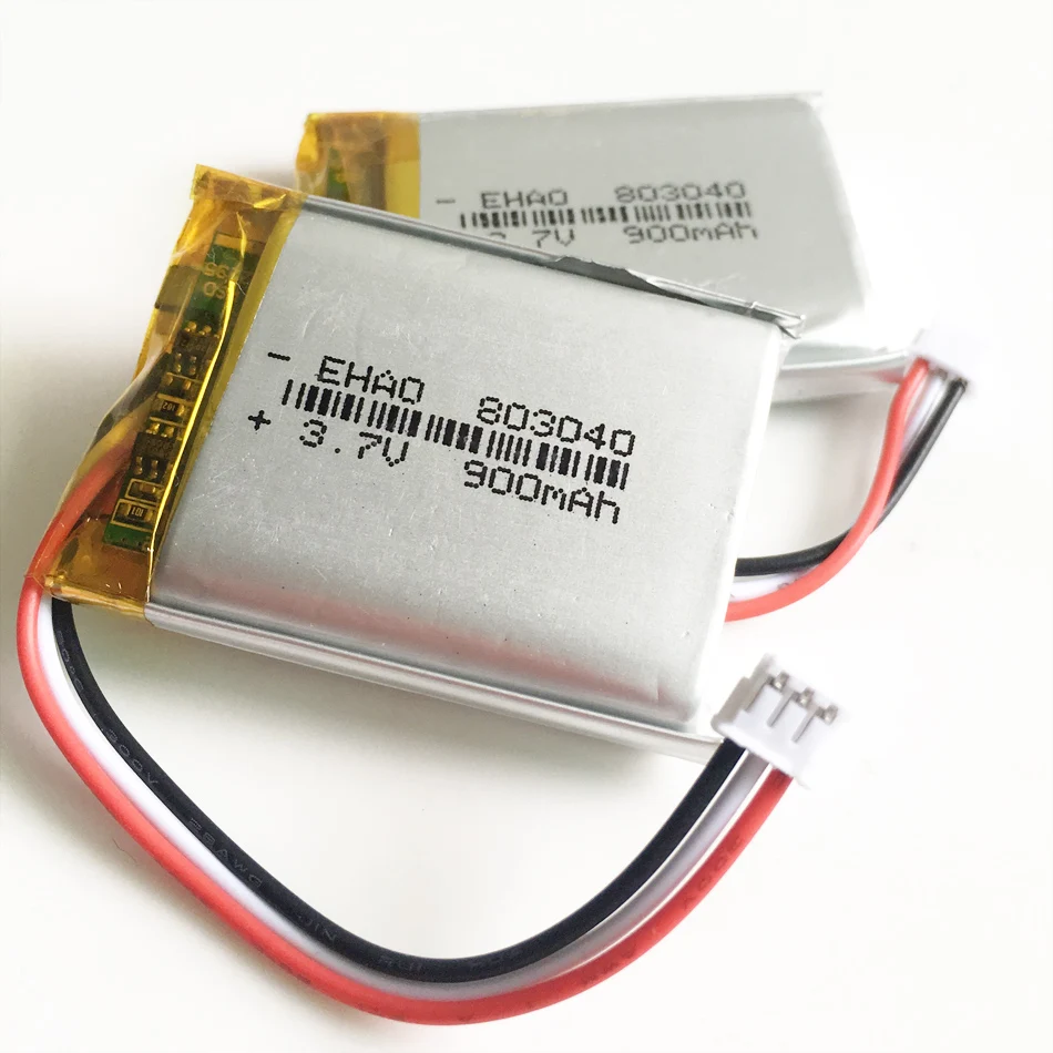 3,7 V 900 mAh литиево-полимерный lipo Перезаряжаемые Батарея с JST ZH 1,5 мм 3pin разъем для MP3 планшета камеры gps ноутбук 803040