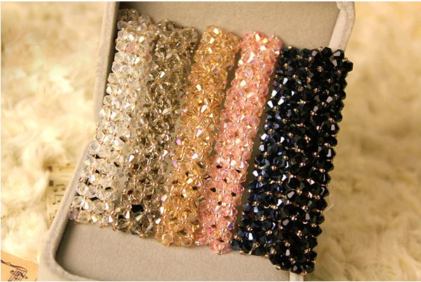 Корейская Мода Bling Full Crystal beads металлические заколки для волос ручной работы заколка Шпилька Украшения для волос
