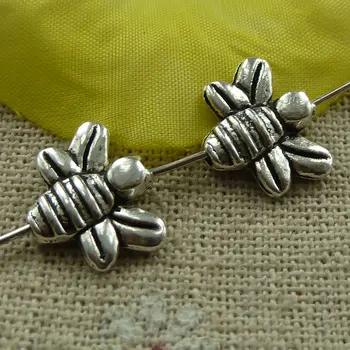 

225 pieces tibetan silver bee spacers 14x11mm #3793