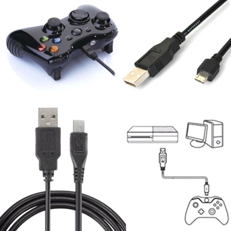 Длинные USB зарядное устройство кабель играть зарядки шнур линии для Sony Playstation PS4 4 беспроводной контроллер черный 1 м
