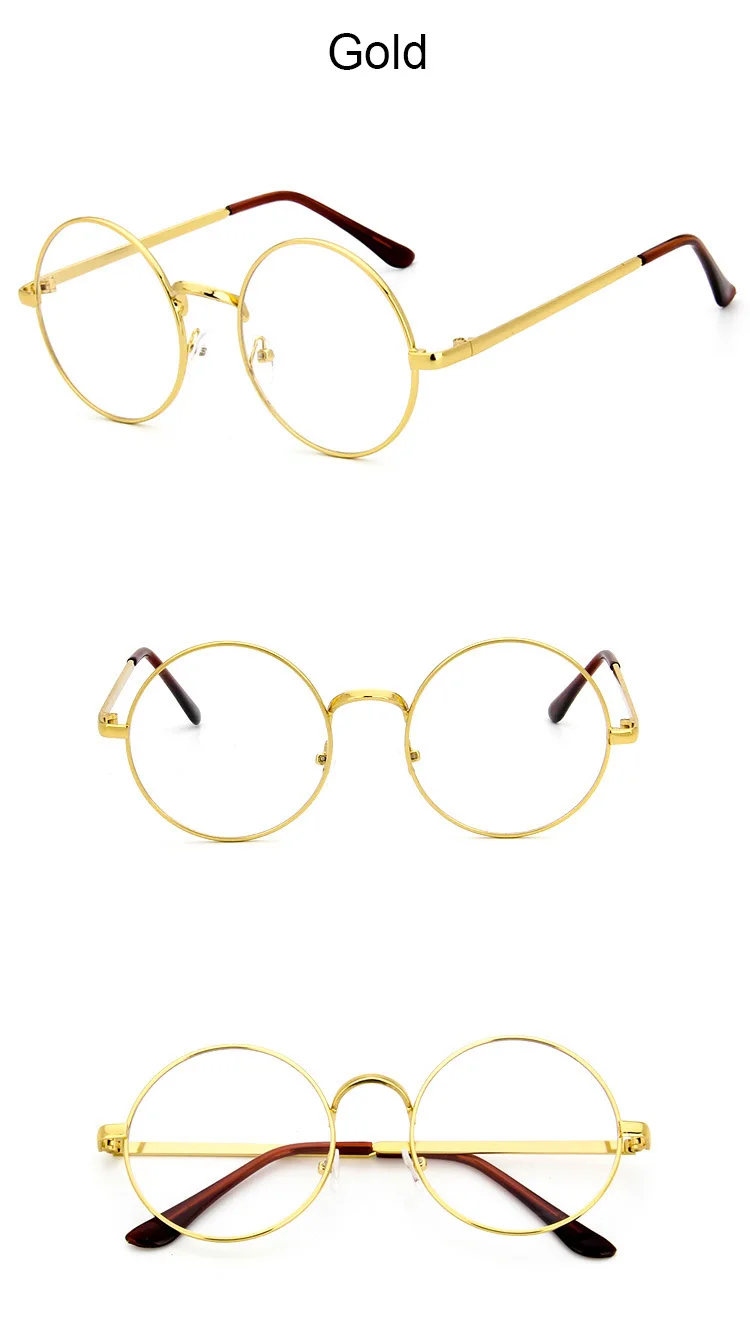 Для женщин мода круглый металлический очки кадры прозрачные линзы оптический миопия очки оправы очков oculos-де-грау feminino
