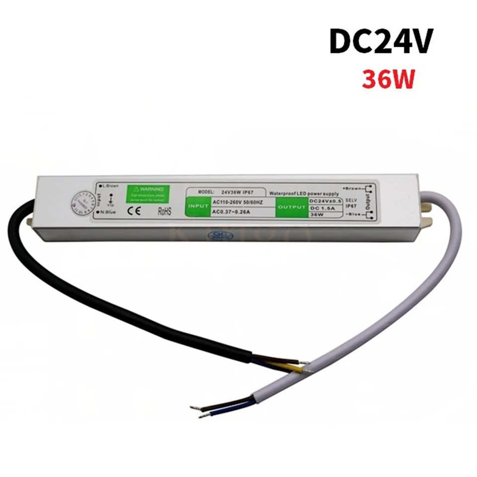 10 W-120 W 24V Питание адаптер AC110V 220V DC/DC 24V IP67 Водонепроницаемый Светодиодный драйвер освещение Трансформатор для светодиодный полосы света